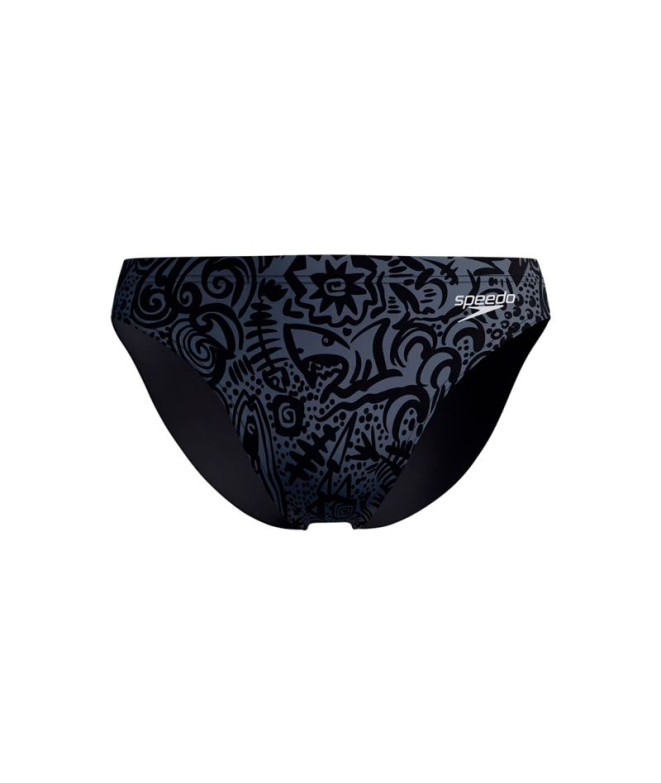 Bañador Speedo Print Brief 2" Hombre Gris Lead