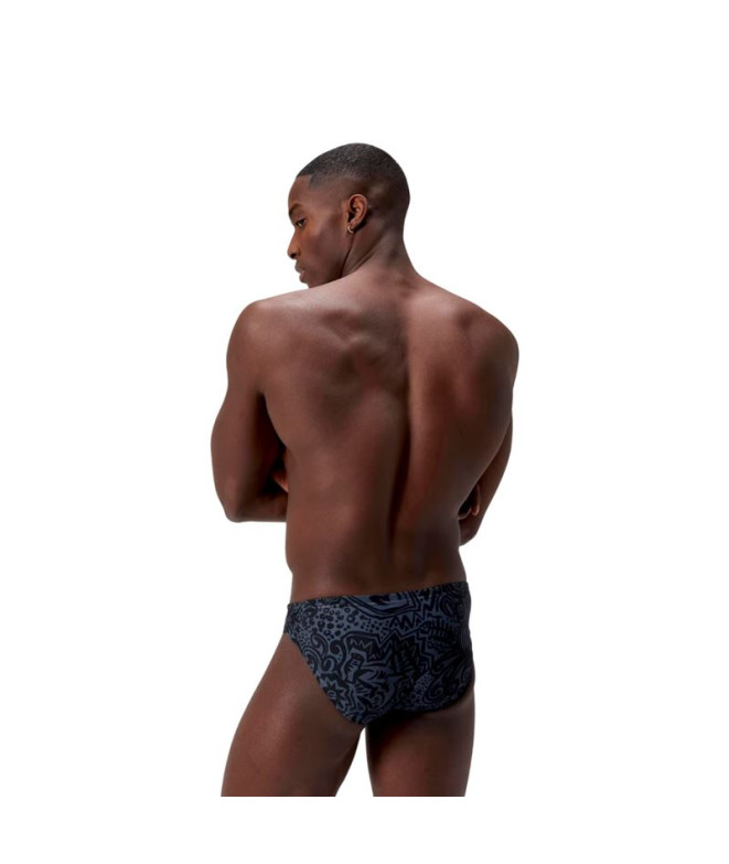 Bañador Speedo Print Brief 2" Hombre Gris Lead