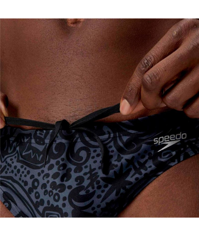 Bañador Speedo Print Brief 2" Hombre Gris Lead