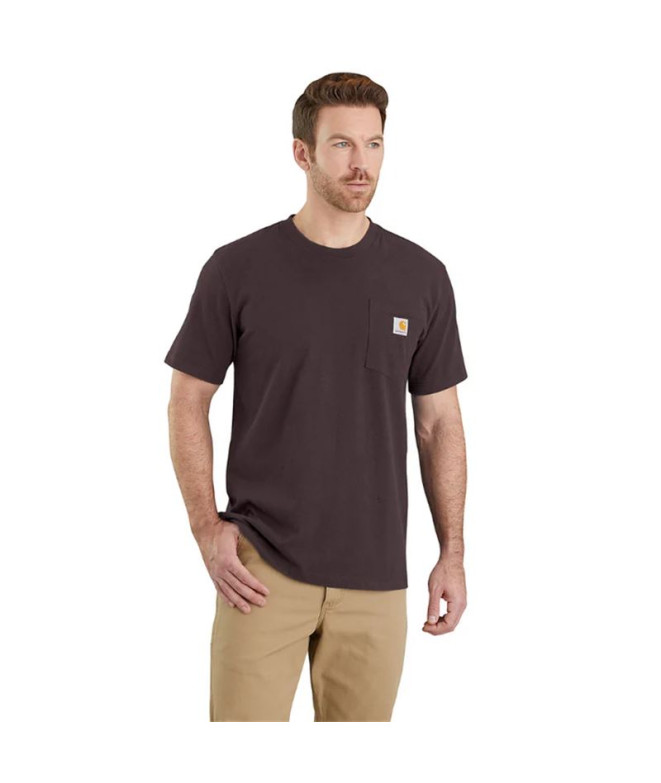 Camiseta Carhartt K87 Pocket S/S Hombre Marrón
