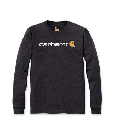 Camiseta Carhartt Core Logo T-Shirt L/S Homem Preto Camiseta Carhartt Core Logo T-Shirt L/S Homem Preto