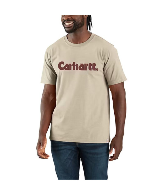 Camiseta Carhartt Logo Graphic Hombre Beige