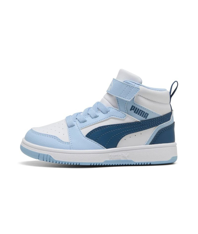 Chaussures Puma Rebound V6 Mid, Blanc-Dark, Enfant