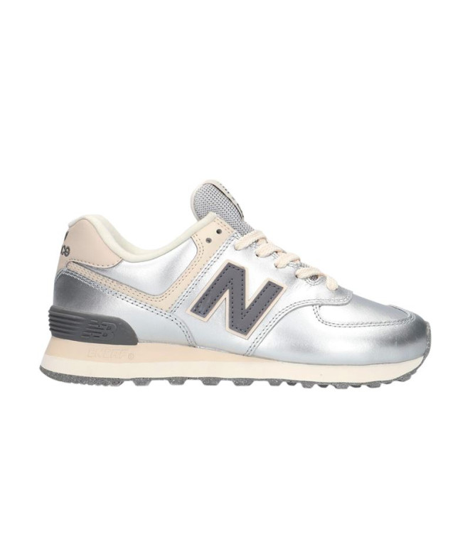 Chaussures New Balance 574 Femme Metallic Silver