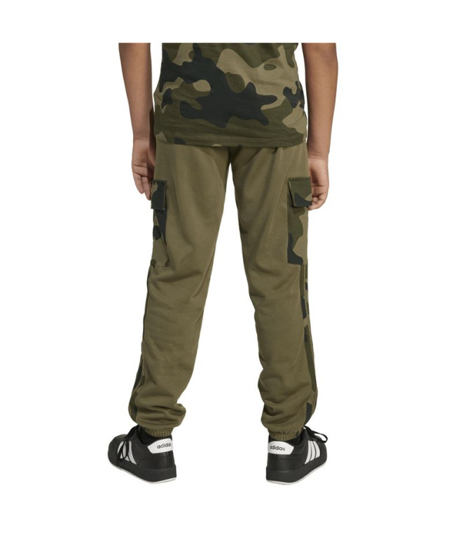 Calça adidas Camo 3S Cgo P Infantil Verde Escuro