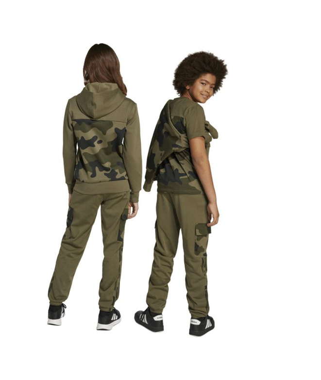 Calça adidas Camo 3S Cgo P Infantil Verde Escuro