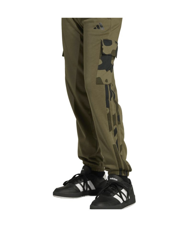 Calça adidas Camo 3S Cgo P Infantil Verde Escuro