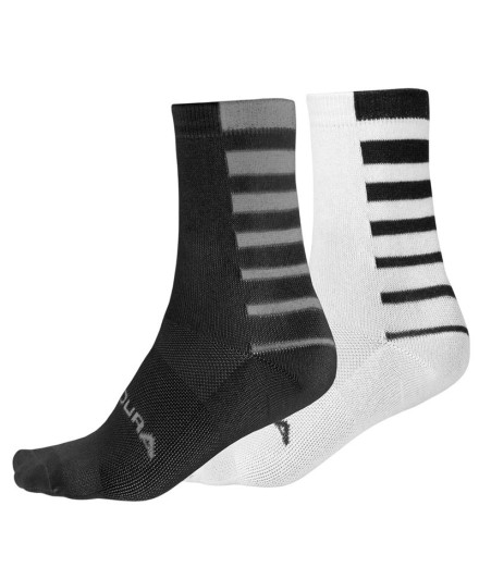 Meias de Ciclismo Endura Coolmax Stripe 2-P Socks Bk...