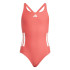 Bañador de Natación adidas 3 Bandas Bld Infantil Rojo/Blanco