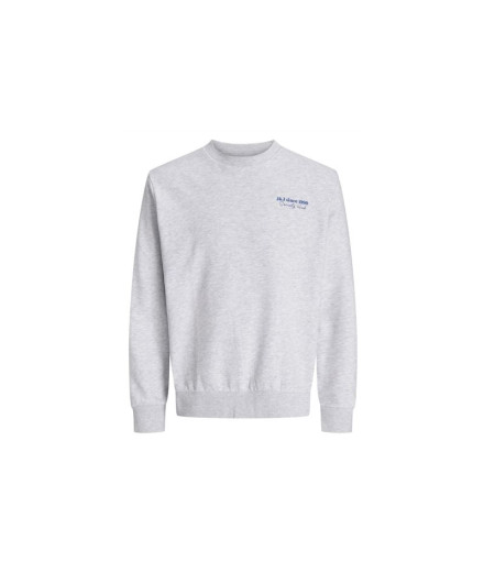 Sweat Jack and Jones Jjninety Crew Neck Blanc Mélangé Homme