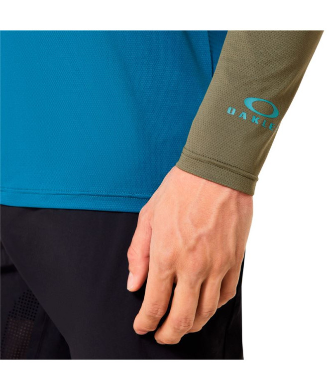 Camiseta de Ciclismo Oakley Free Ride Rc Ls Verde