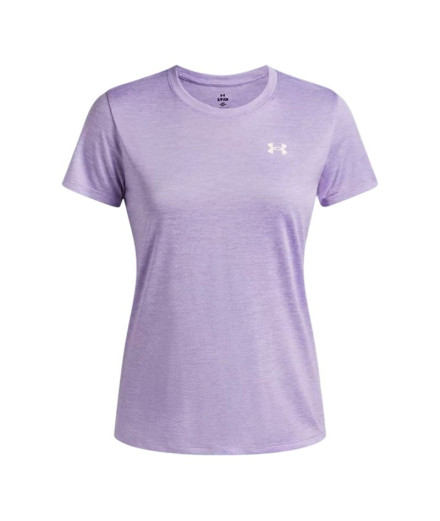 Camiseta de Fitness Under Armour Tech Ssc- Twist Mulher Roxo