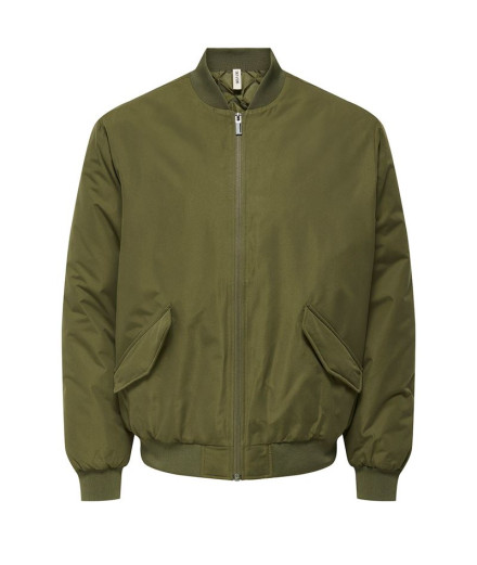 Chaqueta Only & Sons Onsrussel Padded Bomber Olive Night...