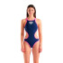 Fato de banho Arena One Biglogo Mulher Azul Escuro/Rosa Fluorescente