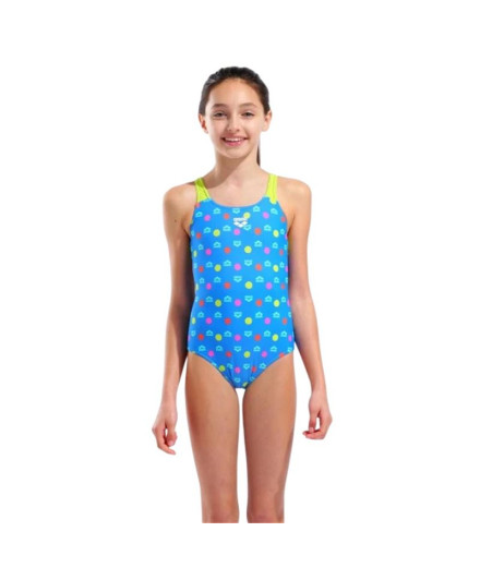 Fato de banho Arena Multiple Dot Menina Azul Fato de banho Arena Multiple Dot Menina Azul