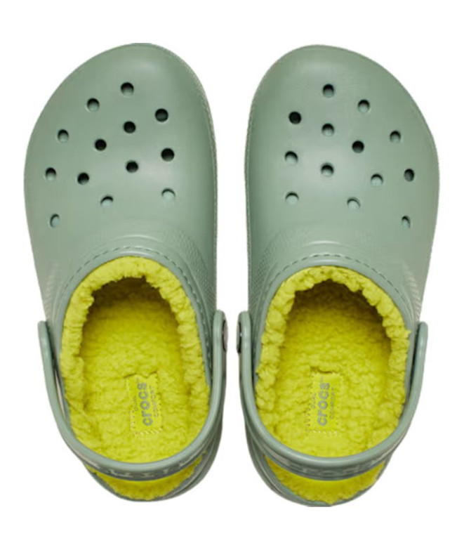 Zuecos Crocs Classic Lined Clog K Infantil Moss
