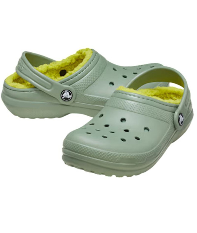 Zuecos Crocs Classic Lined Clog K Infantil Moss