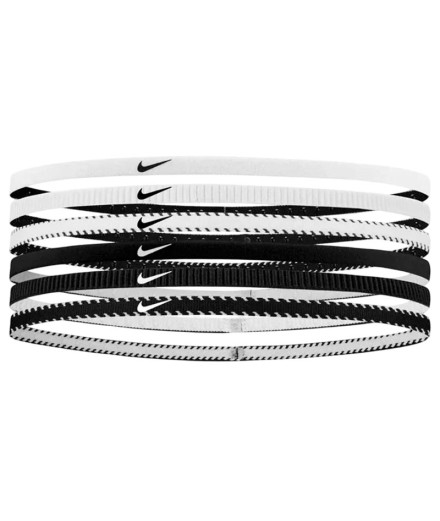 Fita de cabelo Nike Flex Classic Slim Headbands 6Pk Branco