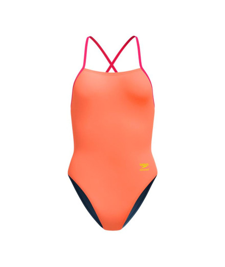 Maillot de bain Speedo FL Solid Tie Back Femme Été Orange