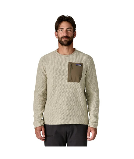 Moletom Patagonia R1 Air Crew Homem Marlow Brown
