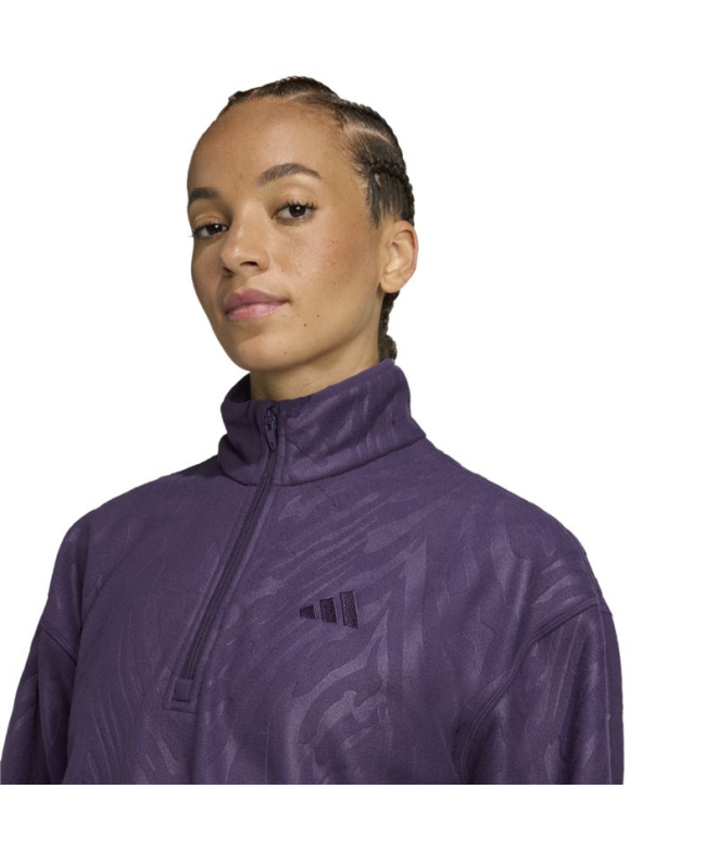 Sweat de Fitness adidas Aop Polarfleece Femme Noir
