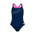 Bañador Arena Logo Swimsuit Niña Azul Oscuro/Coral