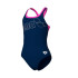 Bañador Arena Logo Swimsuit Niña Azul Oscuro/Coral