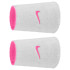 Muñequera de Fitness Nike Swoosh Classic Reversible Doublewide Wristbands 2Pk Blanco