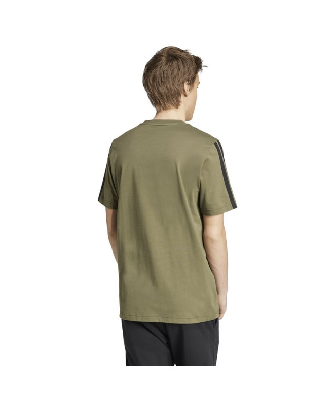 Camiseta adidas 3S Sj Homem Verde Escuro