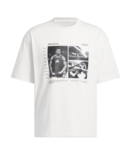 Camiseta de Baloncesto adidas Anted Gfx Tee 2 Hombre Blanco