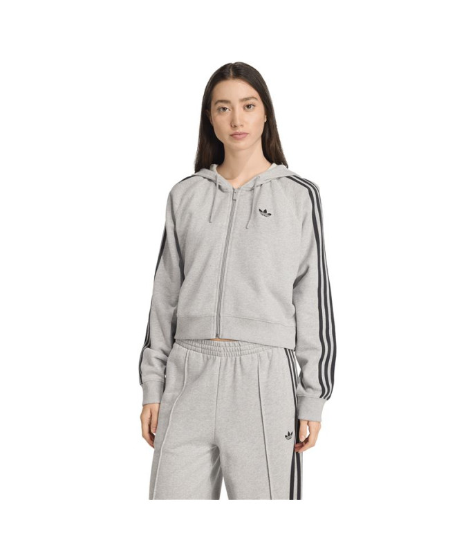 Veste adidas 3 Bandes Zip Hoodie Gris