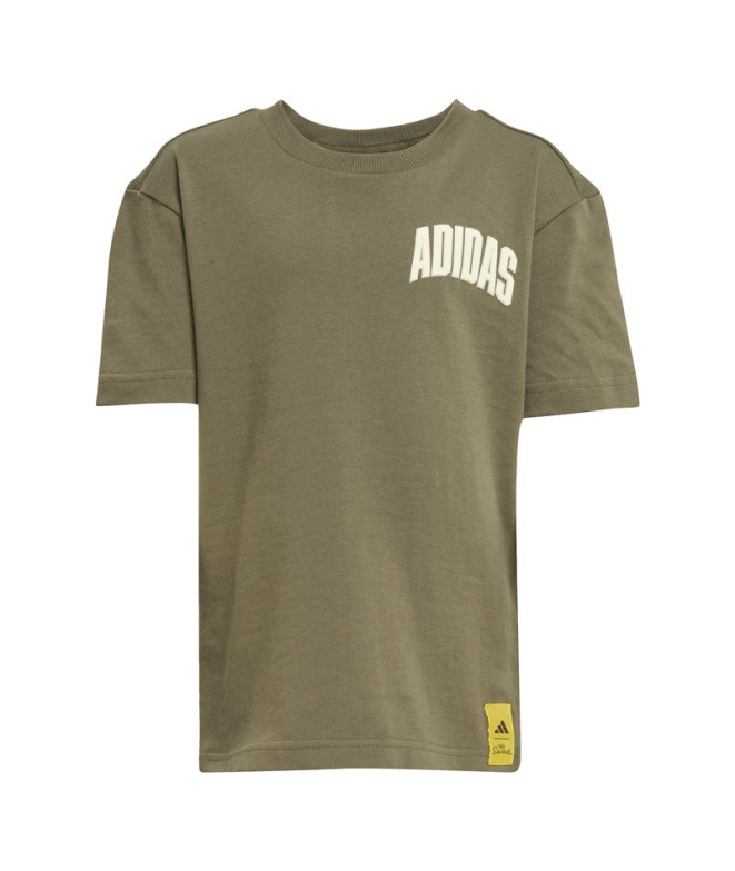 Camiseta adidas Lk Sim Infantil Verde Oscuro