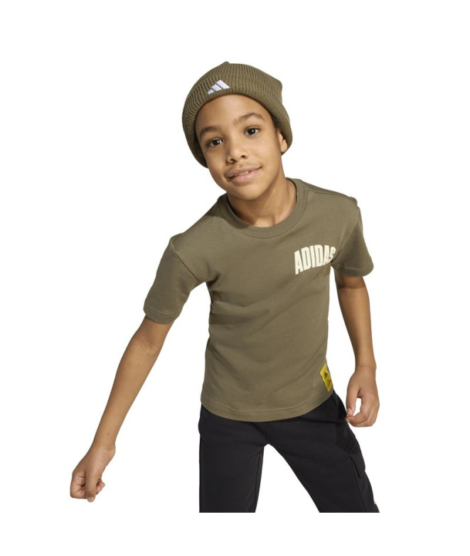 Camiseta adidas Lk Sim Infantil Verde Escuro