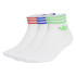 Chaussettes adidas 3 Bandes Cheville S 3P Blanc/Lucblu/Scrgrn