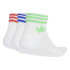 Chaussettes adidas 3 Bandes Cheville S 3P Blanc/Lucblu/Scrgrn