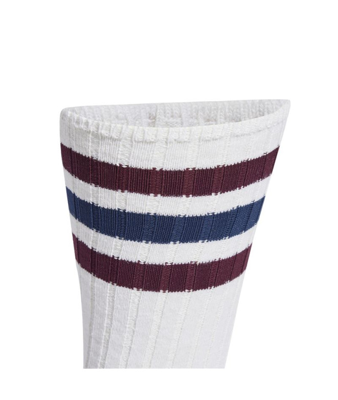 Meias adidas 3 Bandas Rib Cr S 2P Branco/Marrom