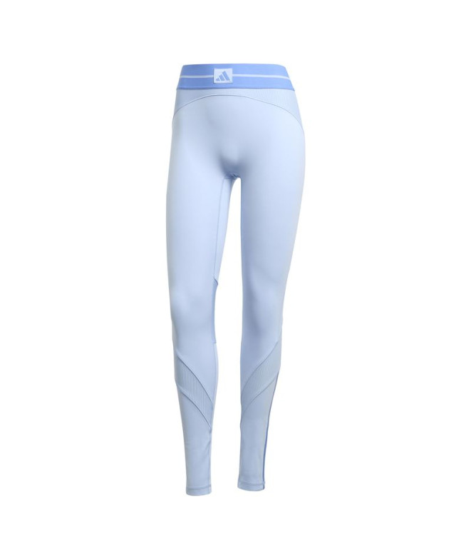 Mallas de Fitness adidas Hyg Rib 1/1 L Mujer Azul