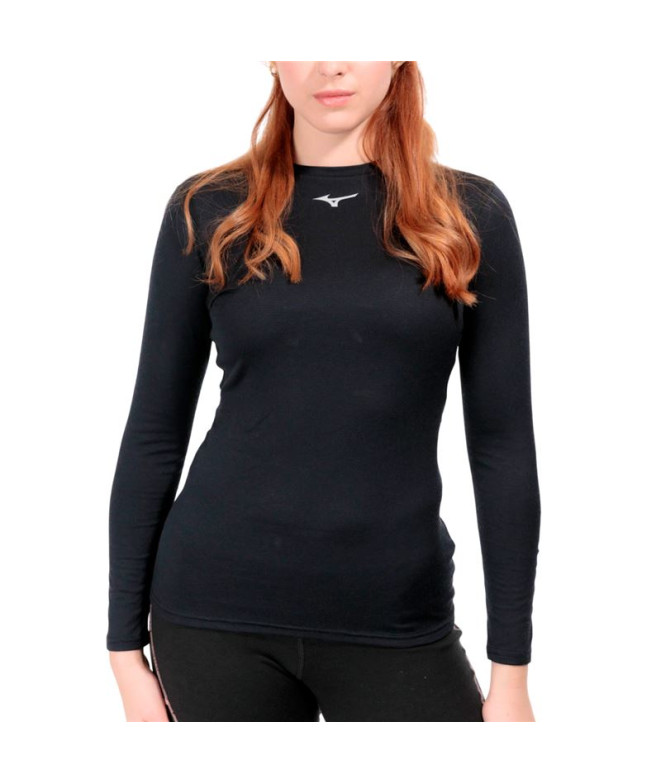 Sweat de Running Mizuno Mid Weight Crew Femme Noir