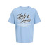 Camiseta Jack and Jones Jjelogo Ss Oneck 2 Col Chambray Blue Infantil