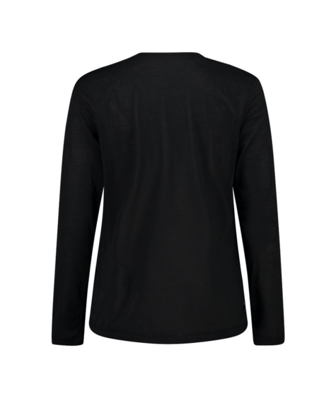 Camiseta de Montanha CMP T-Shirt Mulher Preto