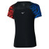 T-shirt de Running Mizuno Dryaeroflow Graphic Tee Femme Rouge/Bleu électrique