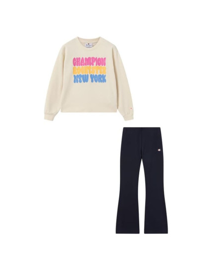 Chándal Champion Sweatsuits Niña Beige/Negro