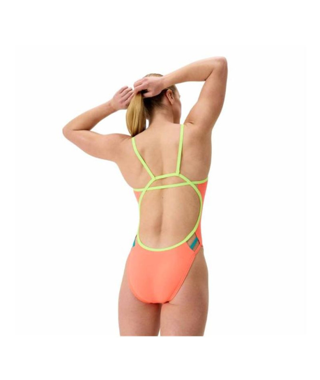 Bañador Speedo FL Solid Tri Back Mujer Naranja/...