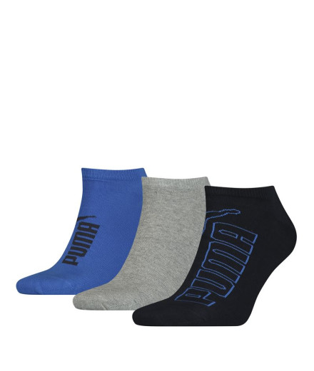 Chaussettes Puma Graphic Sneaker 3P Marine / Gris / Bleu