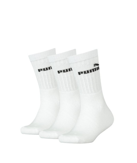 Meias Puma Elements Junior Crew Sock 3P Infantil Branco