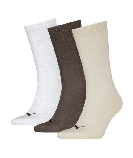 Calcetines Puma Cushioned Next Crew 3P Marrón