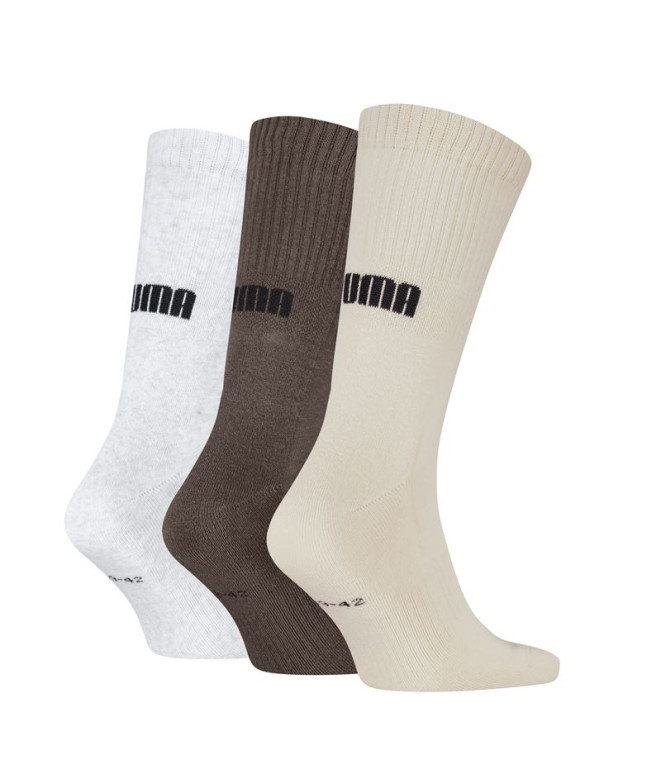 Chaussettes Puma Cushioned Next Crew 3P Marron