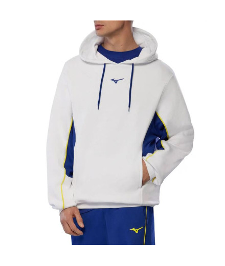 Sweat de Fitness Mizuno Athletics Hoody Homme Blanc