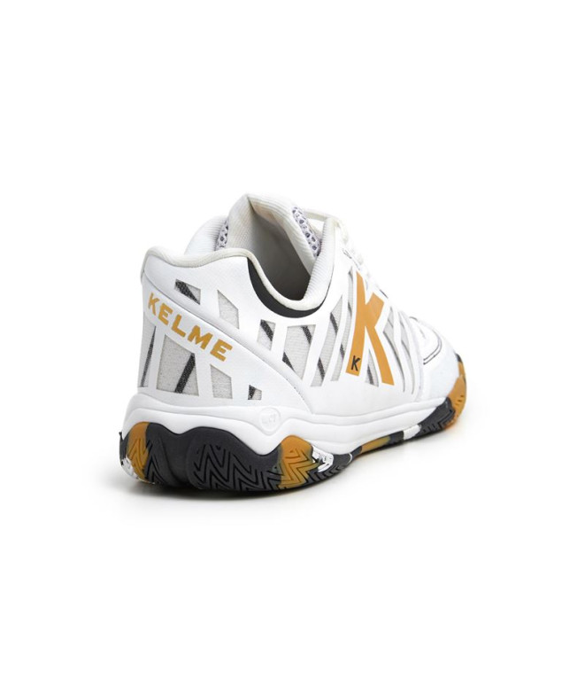 Chaussures de Futsal Kelme Tout En Blanc Or Et...