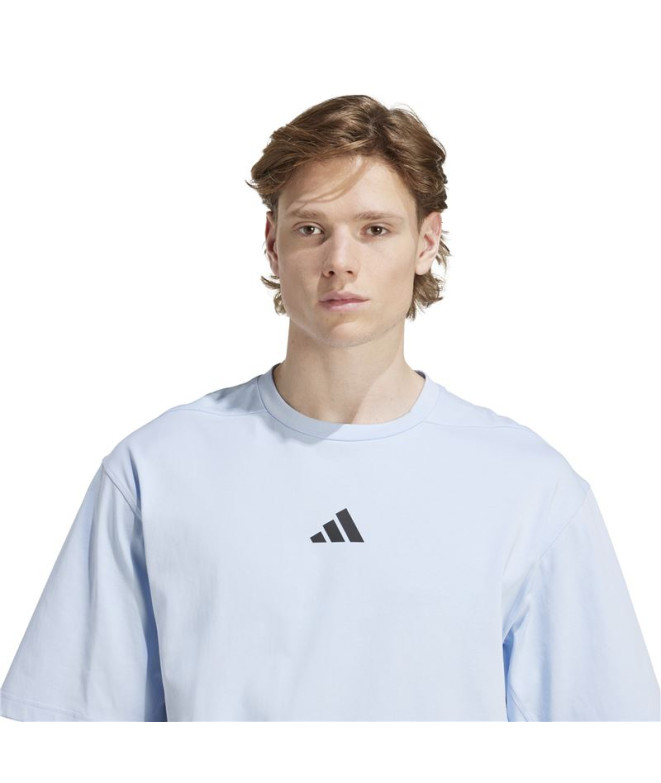 T-shirt de Fitness adidas Oversize Homme Bleu